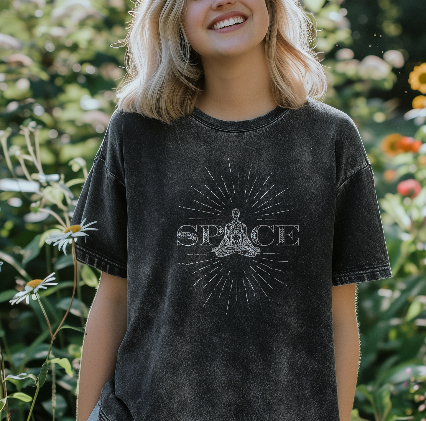 SAPCE Vibes Mineral Wash T-Shirt - Joe Dispenza Quote