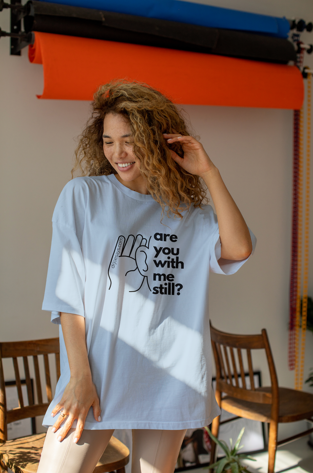 Unisex Cotton Tee with 'Are You With Me Still?' Quote Print